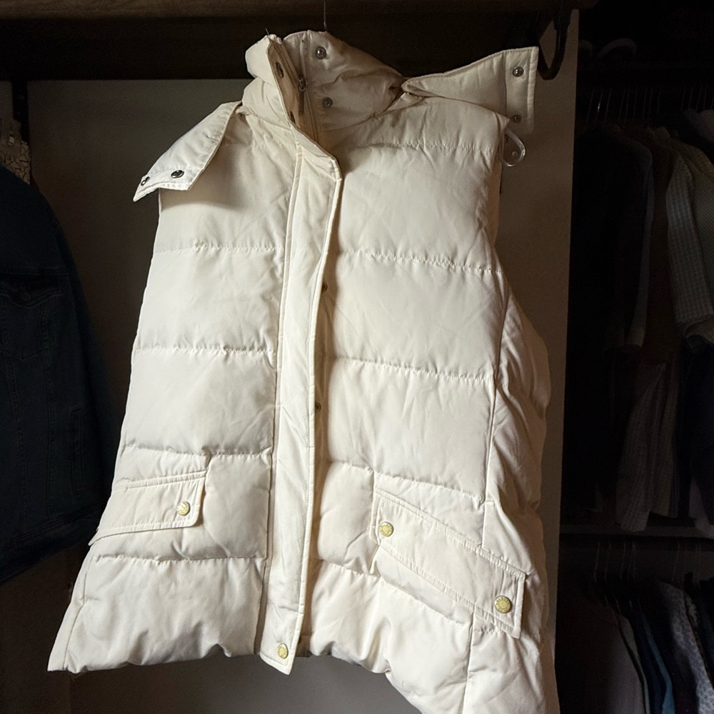 Talbots Cream Puffer Vest